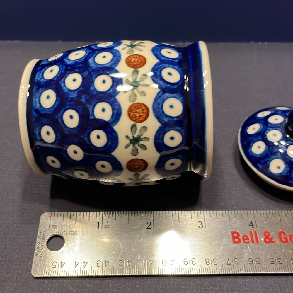 Vintage Polish Pottery Jar with Lid - Picture 4 of 4